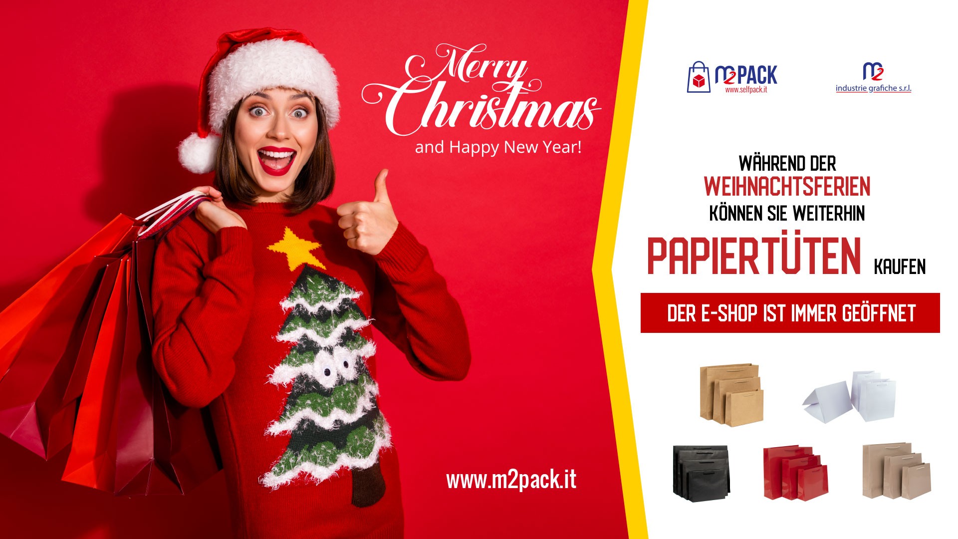 MERRY CHRISTMAS  SHOPPER • E-SHOP IMMER GEÖFFNET