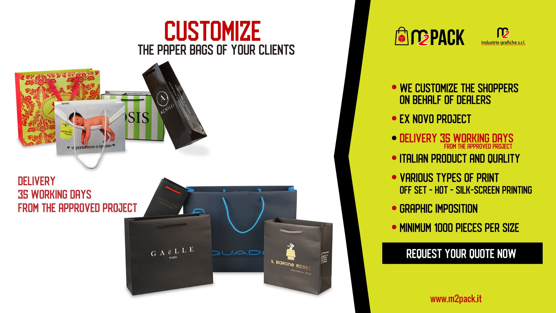 CUSTOMIZE  THE PAPER BAGS OF YOUR CLIENTS