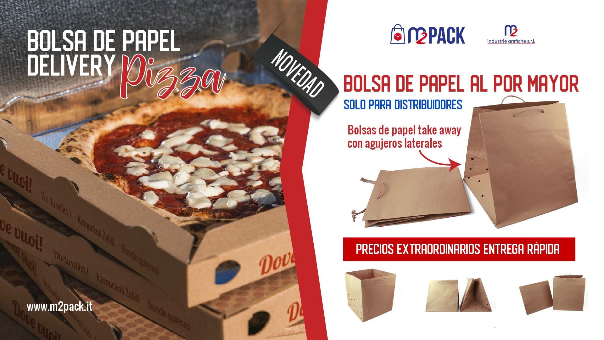 NOVEDAD: BOLSA DE PAPEL TAKE AWAY PIZZA & FOOD