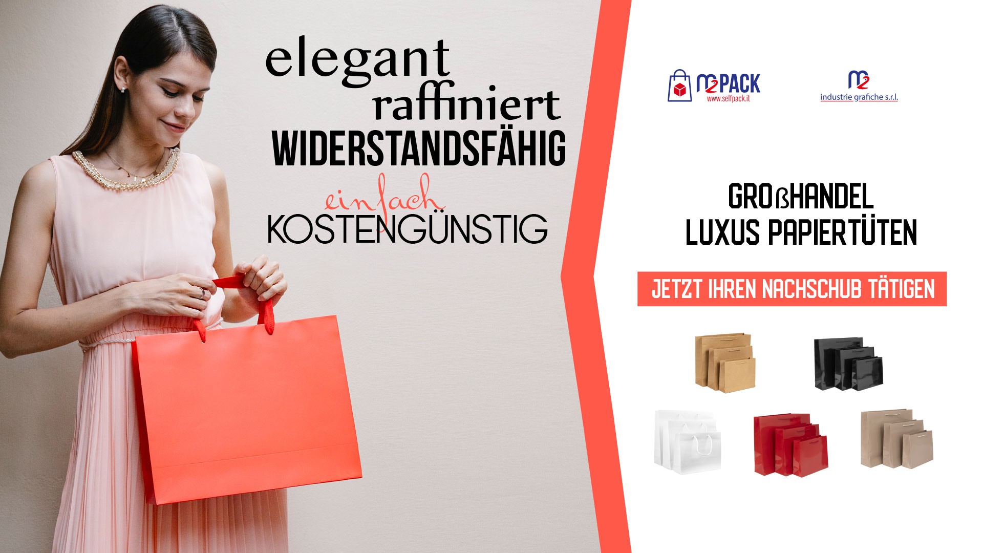 LUXUS PAPIERTÜTEN •  ELEGANT • WIDERSTANDSFÄHIG • KOSTENGÜNSTIG