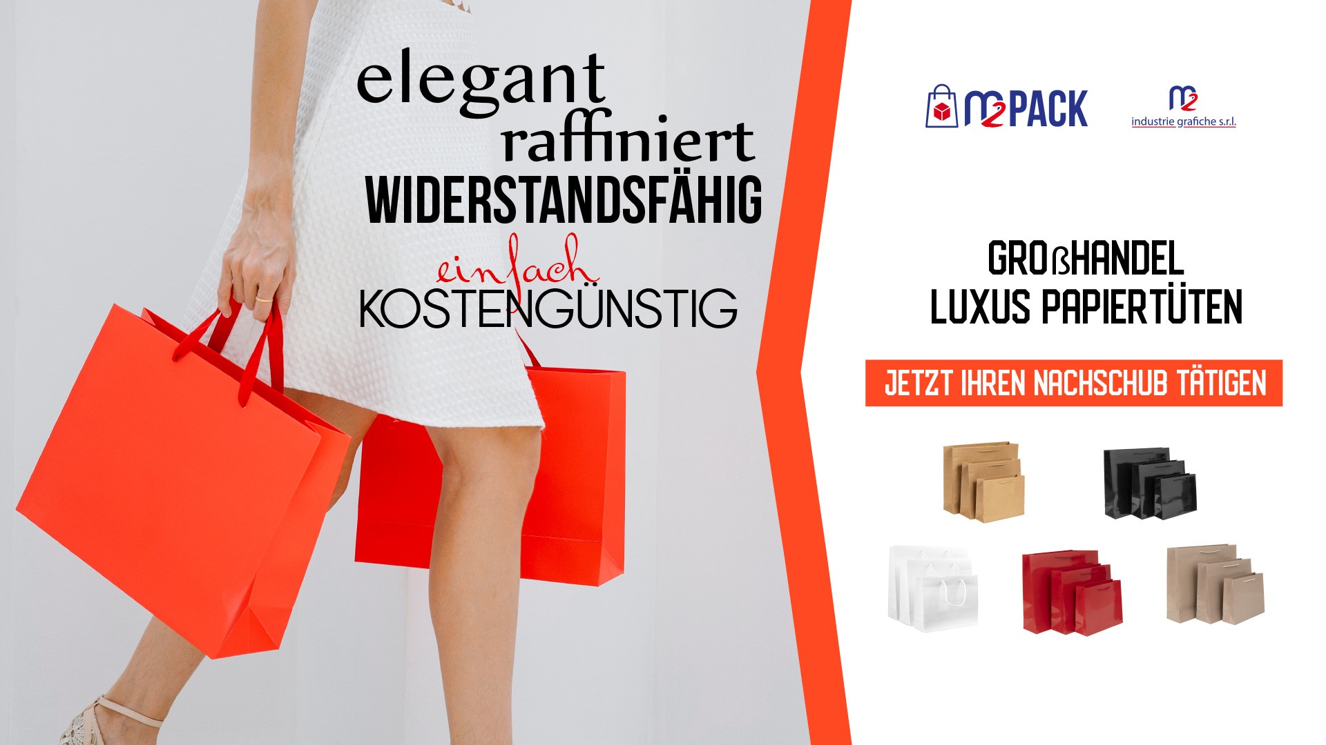 LUXUS PAPIERTÜTEN •  ELEGANT • WIDERSTANDSFÄHIG • KOSTENGÜNSTIG