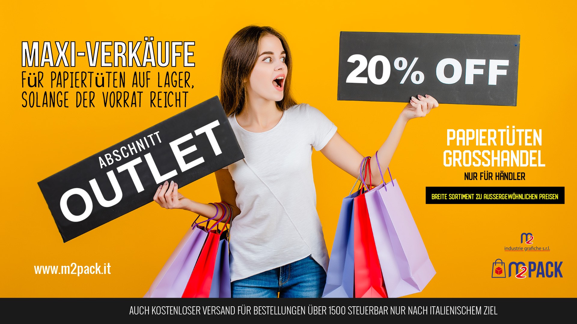 MAXI-VERKÄUFE - 20% AUF ALLEN PAPIERTÜTEN OUTLET