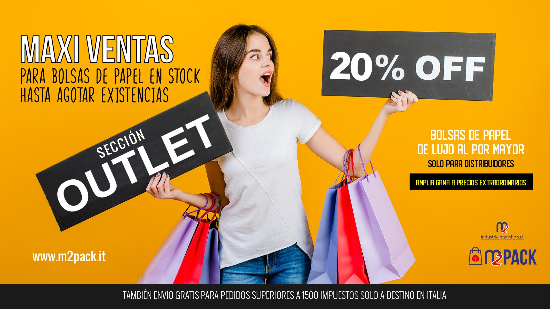 MAXI VENTAS - 20% EN TODAS LAS BOLSAS DE PAPEL OUTLET