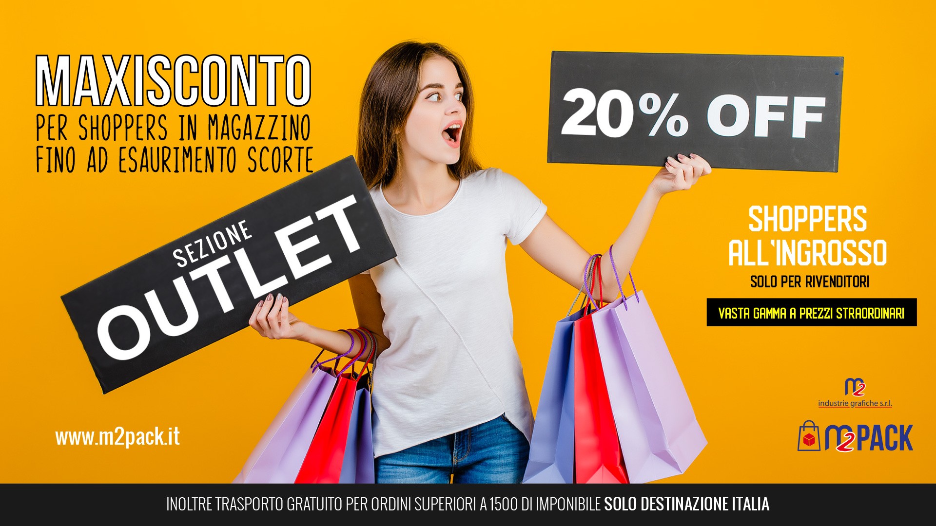 MAXISCONTO - 20% SU TUTTE LE SHOPPER OUTLET
